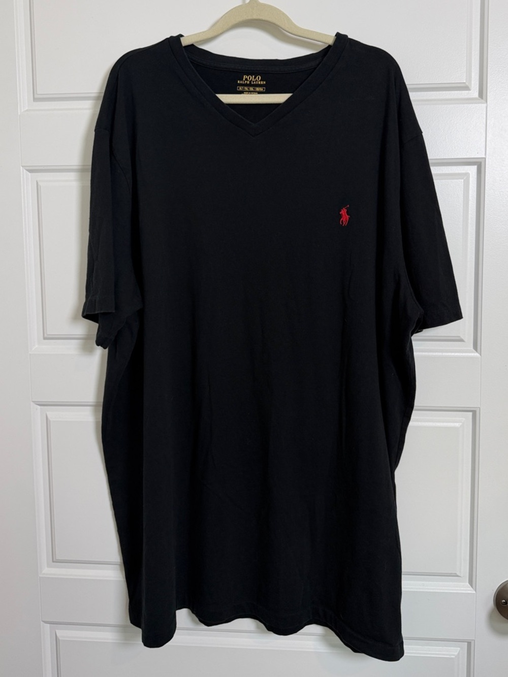 Polo by Ralph Lauren Black V-Neck Tee Size XLT